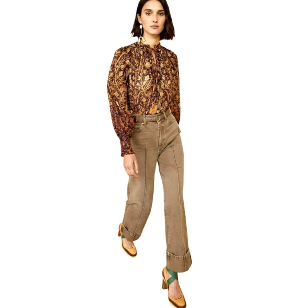 Ulla Johnson Ida Metallic Blouse Floral Size 6 NWT - Picture 4 of 11